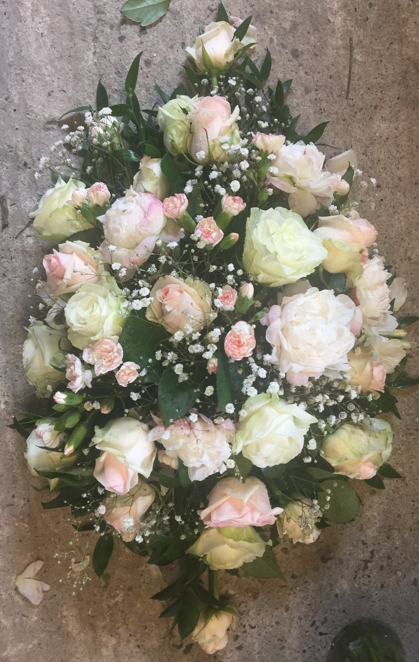Pink & White Funeral Arrangement
