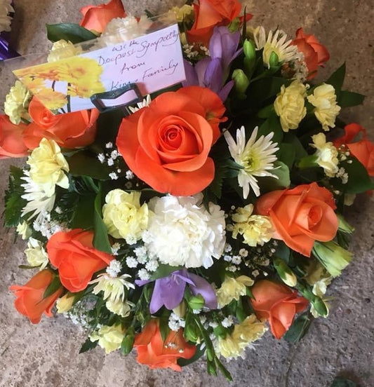 Vibrant Mixed Funeral Posy Arrangement