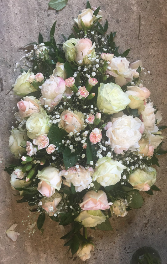 Pink & White Funeral Arrangement