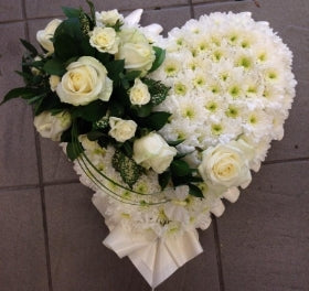 Classic White Funeral Heart
